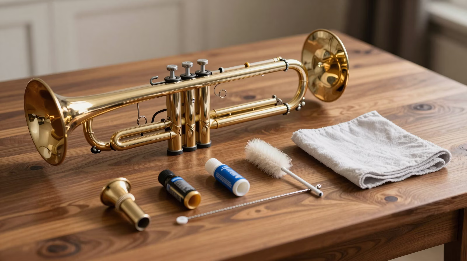 Kit d'entretien pour trompette avec accessoires et embouchure